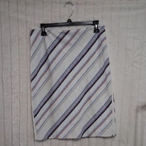 White House Black Market Blue Asymmetrical Pencil Skirt